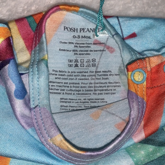 NWT Posh Peanut Ryder Bodysuit Twirl Dress 0-3M Kites - Picture 3 of 6